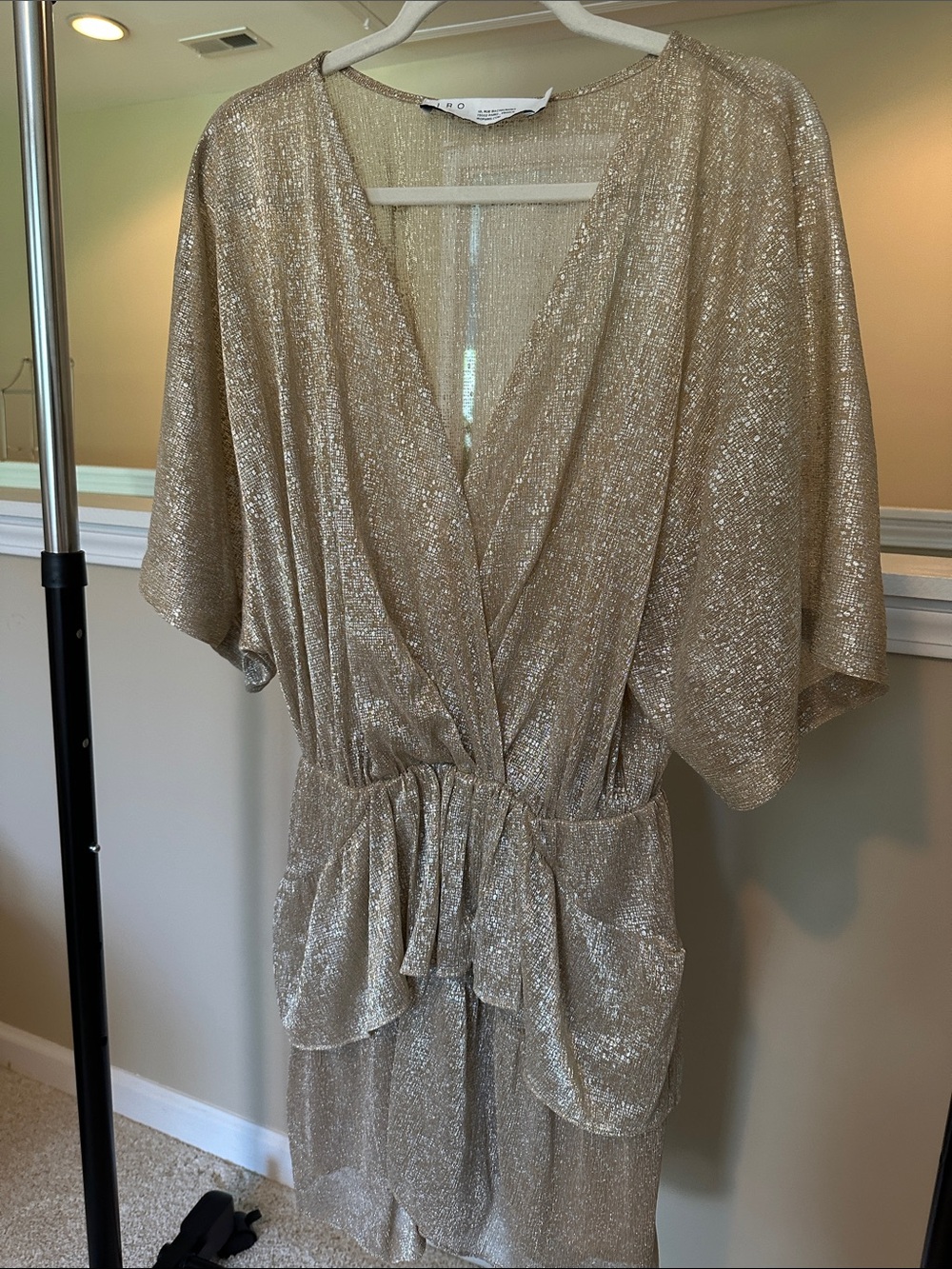 IRO Metallic Gold Knit Top